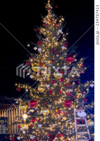 駅前のクリスマスイルミネーション 駅前のクリスマスイルミネーション 134787413