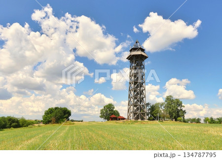 Tourist observation named Bohdanka in Czech republic 134787795