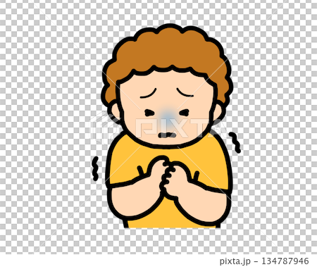 Scared brown-haired boy Scared brown-haired boy 134787946