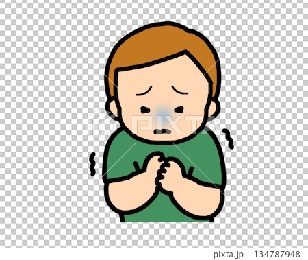 Scared brown-haired boy Scared brown-haired boy 134787948