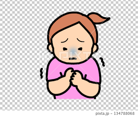 Scared brown-haired girl 134788068