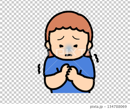 Scared brown-haired girl 134788069