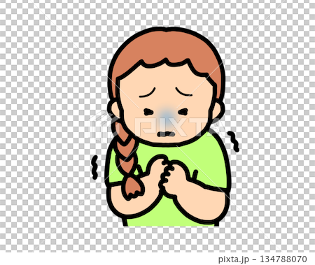 Scared brown-haired girl 134788070