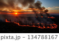山火事が燃え広がる自然災害 134788167