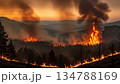 山火事が燃え広がる自然災害 134788169