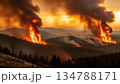 山火事が燃え広がる自然災害 134788171