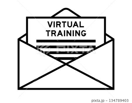 Envelope and letter sign with word virtual training as the headline 134789403