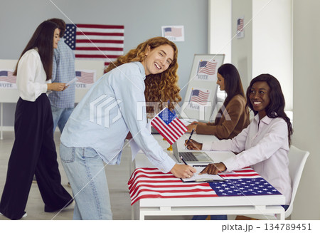 Portrait of an American Citizen at the Polls 134789451