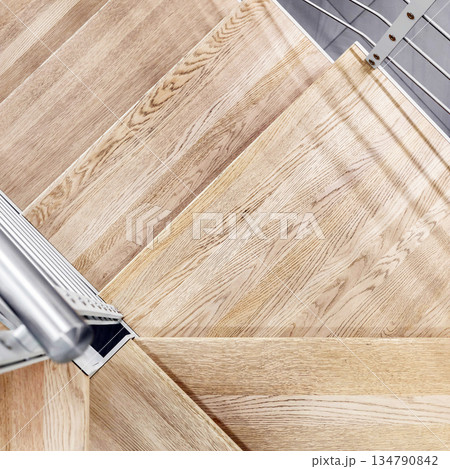 Wooden stair steps 134790842