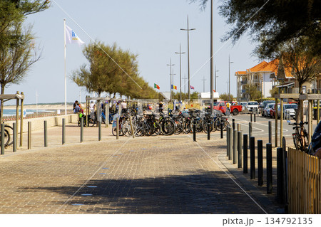People Enjoy a Sunny Day at Soulac-sur-Mer Near Bordeaux, France People Enjoy a Sunny Day at Soulac-sur-Mer Near Bordeaux, France 134792135