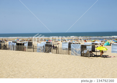 Sunny Beach Day in Soulac-sur-Mer Near Bordeaux in France Sunny Beach Day in Soulac-sur-Mer Near Bordeaux in France 134792160