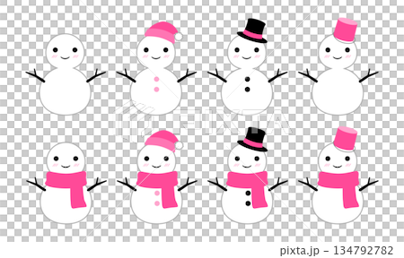 可愛雪人輪廓套裝 粉紅色 134792782