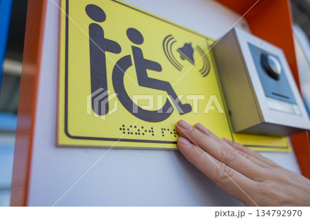 Help call button for people with disabilities.  134792970
