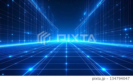 サイバー空間のネットワーク背景 134794047