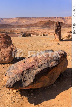 Ramon Crater desert landscape Israel Ramon Crater desert landscape Israel 134796115