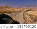 Scenic Desert Road in Israel Under Blue Sky 134796120