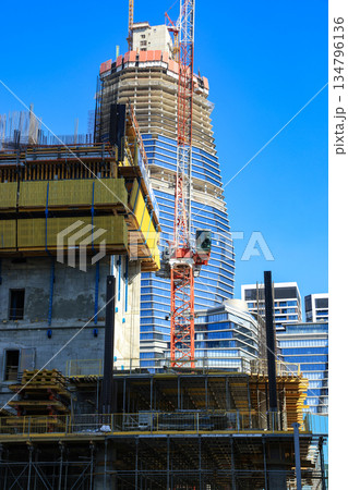 Construction of high-rise buildings in Tel Aviv. Israel Construction of high-rise buildings in Tel Aviv. Israel 134796136