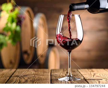 赤ワイン ワイングラス ワイナリー 赤ワイン ワイングラス ワイナリー 134797244