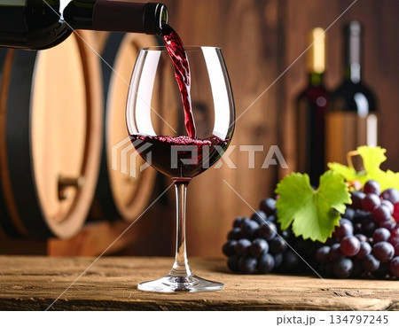 赤ワイン ワイングラス ワイナリー 赤ワイン ワイングラス ワイナリー 134797245