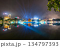 Light Show at Turtle Tower, Hoan Kiem Lake, Hanoi, Vietnam 134797393