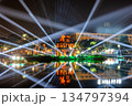 Light Show at Turtle Tower, Hoan Kiem Lake, Hanoi, Vietnam 134797394