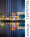 Light Show at Turtle Tower, Hoan Kiem Lake, Hanoi, Vietnam 134797396
