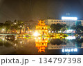 Light Show at Turtle Tower, Hoan Kiem Lake, Hanoi, Vietnam 134797398