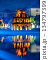 Light Show at Turtle Tower, Hoan Kiem Lake, Hanoi, Vietnam 134797399