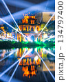 Light Show at Turtle Tower, Hoan Kiem Lake, Hanoi, Vietnam 134797400