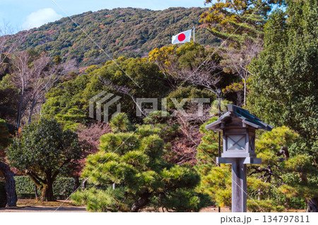 日本神話：神聖な森と川（神宮・五十鈴川） 134797811