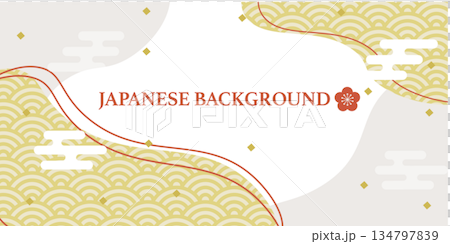 日式橫幅背景設計插圖 134797839