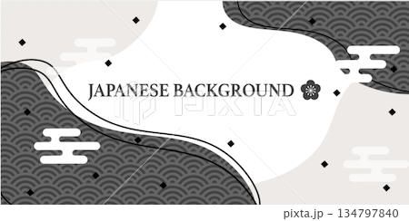 日式橫幅背景設計插圖 134797840