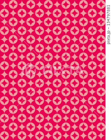 サーモンピンクの七宝柄の背景 134797881
