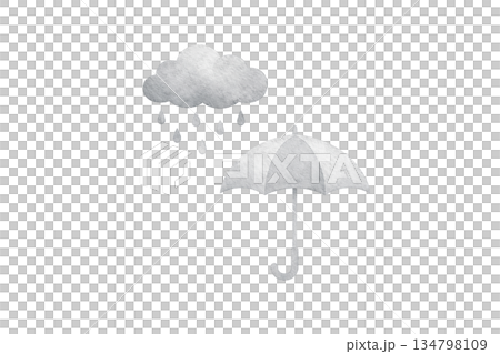 Simple illustration of rain and umbrella 134798109