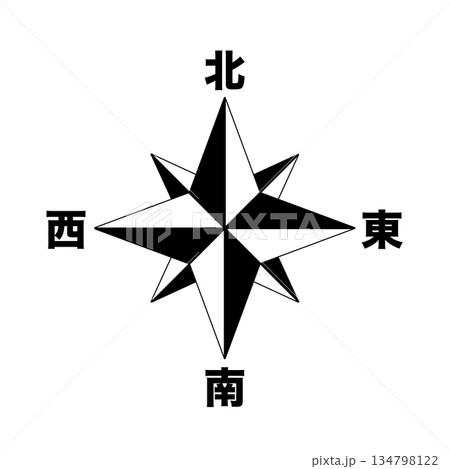 方位記号　方位マーク　イラスト　地図記号 134798122