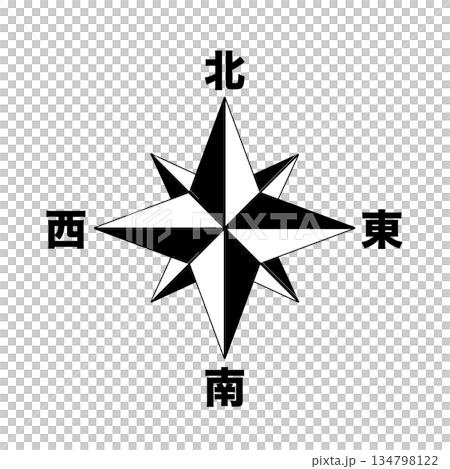 方位記号　方位マーク　イラスト　地図記号 134798122
