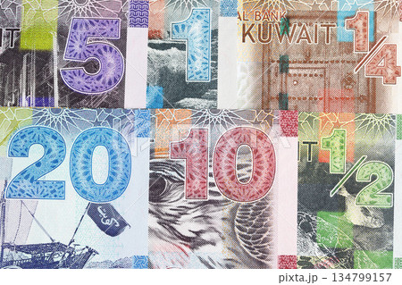 Kuwaiti dinar a closeup business background 134799157