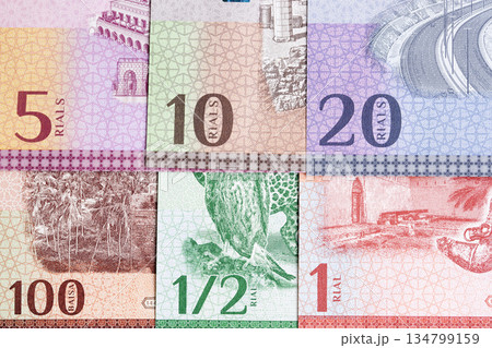 Omani rial a closeup business background 134799159