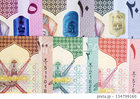 Omani rial a closeup business background 134799160