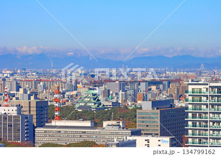愛知県名古屋市、名古屋城周辺の風景 134799162
