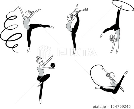 新体操のシルエットイラスト 134799246