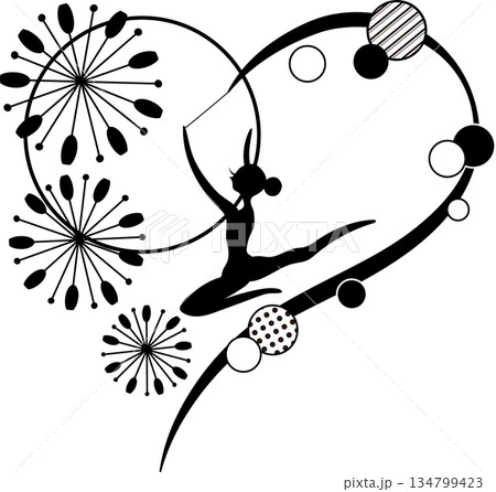 新体操のシルエットイラスト 134799423