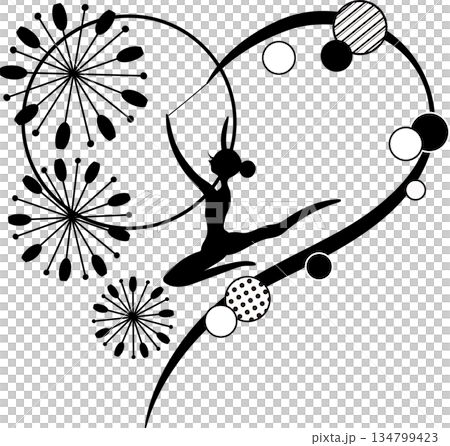 新体操のシルエットイラスト 134799423