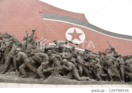 Propaganda Mural Art in Pyongyang, North Korea Juche 134799534