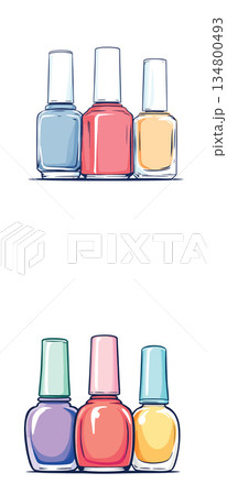 Vsai colorful nail polish bottles illustrating beauty and manicure supplies Vsai colorful nail polish bottles illustrating beauty and manicure supplies 134800493