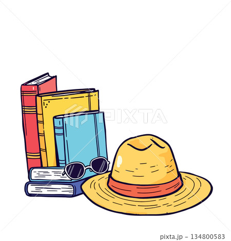 Vsai books, straw hat, sunglasses for summer reading vacation Vsai books, straw hat, sunglasses for summer reading vacation 134800583