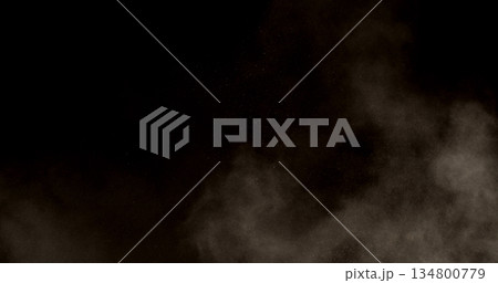 Realistic sandstorm particle effect with fine dust and sand grains flying through the air. Cinematic atmospheric motion ideal for VFX overlays, desert scenes, storm simulations, and dramatic visual 134800779