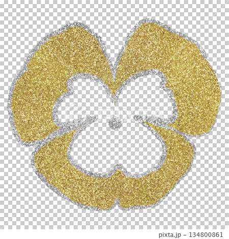 Illustration material hand-drawn flower silver gold Illustration material hand-drawn flower silver gold 134800861