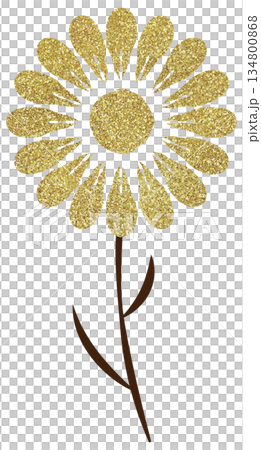 插圖素材 手繪花卉 金 插圖素材 手繪花卉 金 134800868