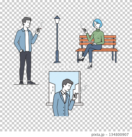 放鬆吸煙時光插圖集 放鬆吸煙時光插圖集 134800907